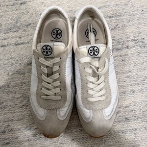 Tory Burch Cream and White Casual Sneakers
